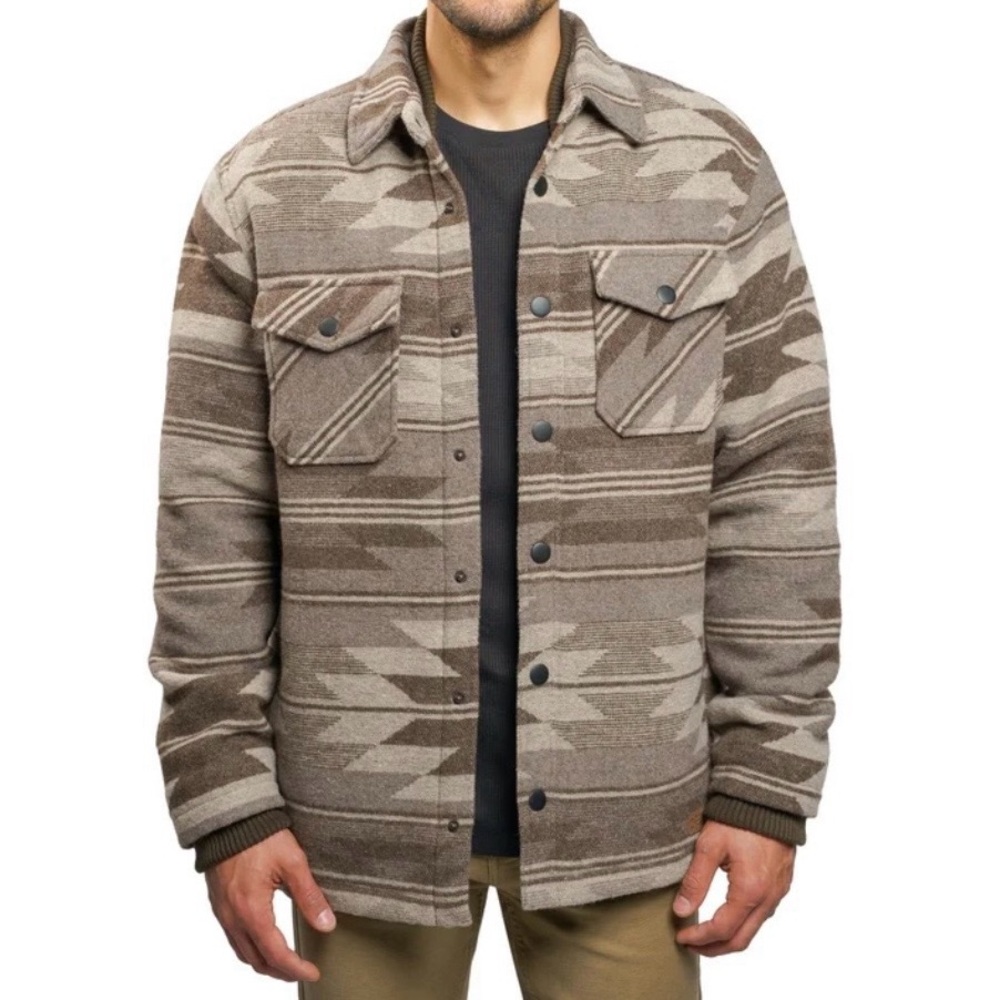 Jachs Men's Geometric Pattern Jacket - Brown and Tan